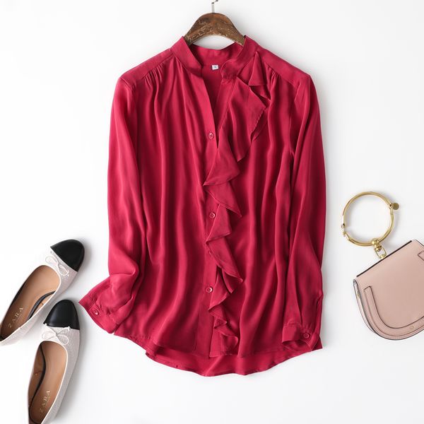 coat women's 100% mulberry crepe silk wine red buttons down ruffles long sleeve shirt blouse collared office work l mm039, Tan;black
coat women's 100% mulberry crepe silk wine red buttons down ruffles long sleeve shirt blouse collared office work l mm039, Tan;black