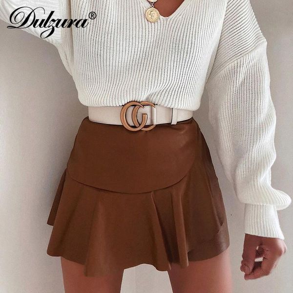 dulzura pu faux leather patchwork women solid high waist pleated skirt mini ruffle streetwear party club 2021 autumn winter skirts, Black
dulzura pu faux leather patchwork women solid high waist pleated skirt mini ruffle streetwear party club 2021 autumn winter skirts, Black