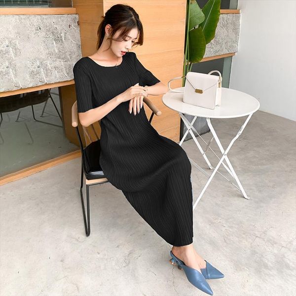 miyak pleated straight summer womens dresses loose plus size shirt solid color basic simple style short sleeve long, Black;gray
miyak pleated straight summer womens dresses loose plus size shirt solid color basic simple style short sleeve long, Black;gray