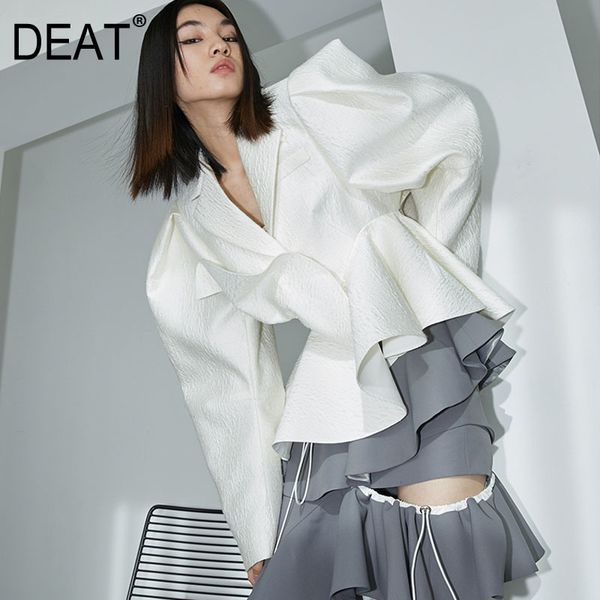 loose fit white asymmetric ruffles bandage jacket lapel long sleeve women coat fashion tide spring autumn gx594 210421, Black;brown
loose fit white asymmetric ruffles bandage jacket lapel long sleeve women coat fashion tide spring autumn gx594 210421, Black;brown