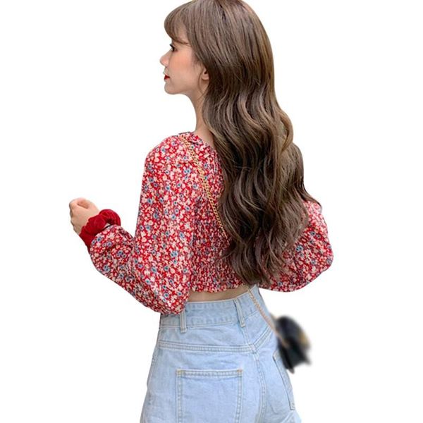 spring summer ladies korean women's fashion small floral print square collar sweet pleated short chiffon shirts blouses &, White
spring summer ladies korean women's fashion small floral print square collar sweet pleated short chiffon shirts blouses &, White