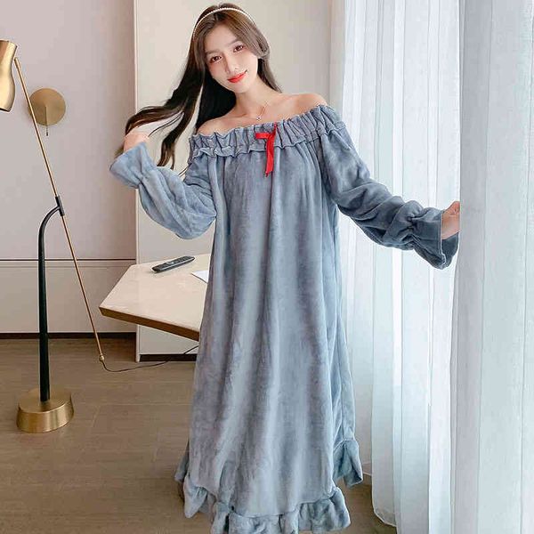 casual dresses autumn and winter nightdress women's coral fleece off-neck midi dress internet celebrity thickened loungewear pajamas az, Black;gray
casual dresses autumn and winter nightdress women's coral fleece off-neck midi dress internet celebrity thickened loungewear pajamas az, Black;gray