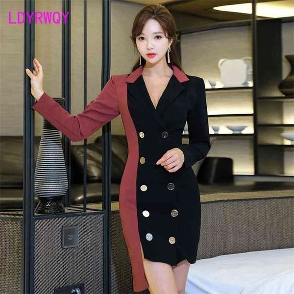 winter korean temperament v-neck double breasted contrast slim fit hip asymmetric dress 210416, Black;gray
winter korean temperament v-neck double breasted contrast slim fit hip asymmetric dress 210416, Black;gray