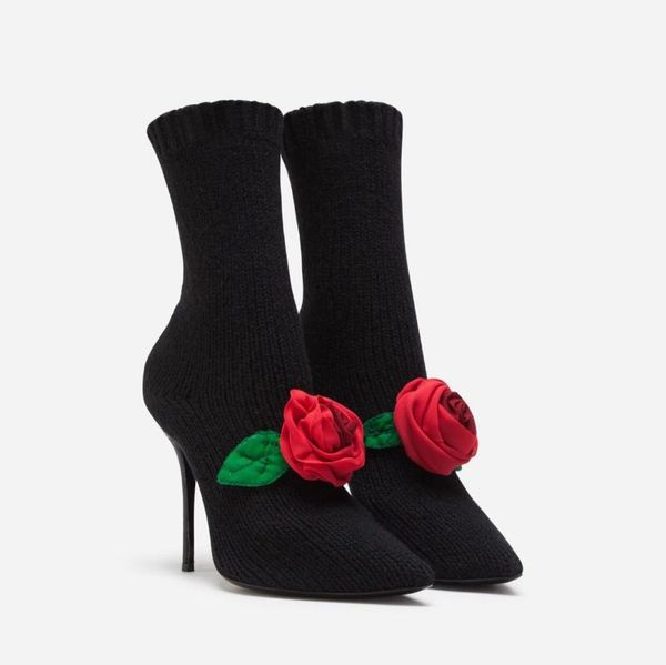 boots us4-11 womens pointy toe ankle embroidery gold stretchy stilettos high heel 3d rose floral knitted knitting shoes, Black
boots us4-11 womens pointy toe ankle embroidery gold stretchy stilettos high heel 3d rose floral knitted knitting shoes, Black