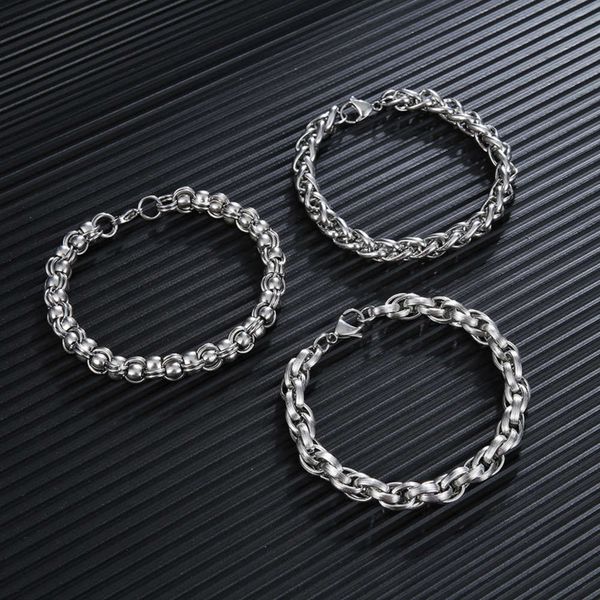 2021 hip hop titanium keel men's stainless steel metal chain bracelet, Black
2021 hip hop titanium keel men's stainless steel metal chain bracelet, Black