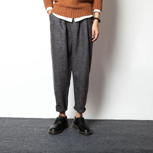 autumn men cotton linen loose casual pant male fashion solid harem trousers jogger sweatpants zipper mid full length men's pants, Black
autumn men cotton linen loose casual pant male fashion solid harem trousers jogger sweatpants zipper mid full length men's pants, Black