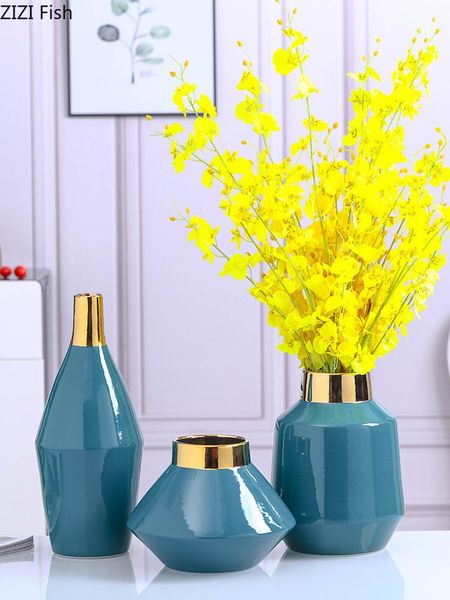 vases gold-plated blue ceramic vase flower arrangement glaze porcelain desk decoration floral pot home decor modern
vases gold-plated blue ceramic vase flower arrangement glaze porcelain desk decoration floral pot home decor modern