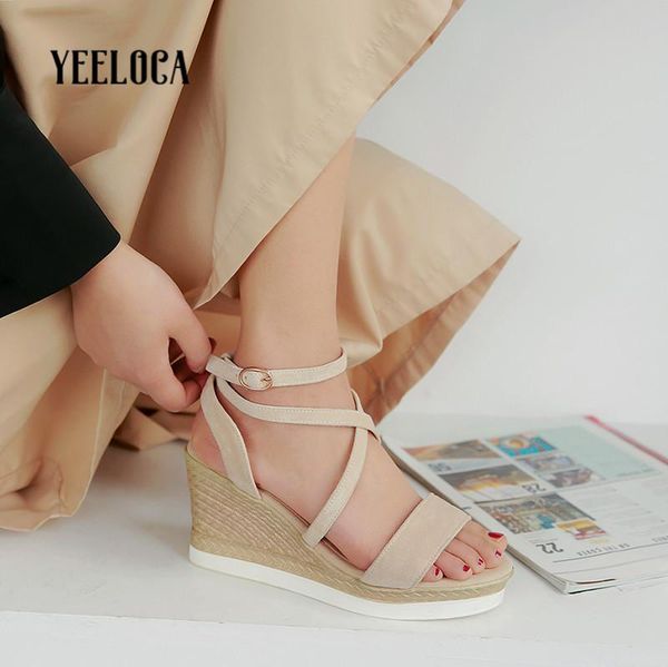 dress shoes yeeloca 2021 summer wedges sandals women open toe cross-tied super high solid black casual bucle strap flat with woman
dress shoes yeeloca 2021 summer wedges sandals women open toe cross-tied super high solid black casual bucle strap flat with woman