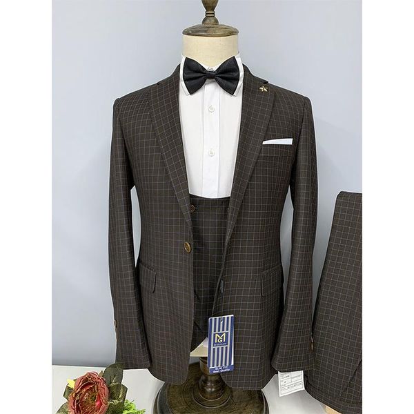 men's suits & blazers made grid dark brown herringbone tweed british style mens suit tailor slim fit blazer wedding men set blazer+vest, White;black
men's suits & blazers made grid dark brown herringbone tweed british style mens suit tailor slim fit blazer wedding men set blazer+vest, White;black