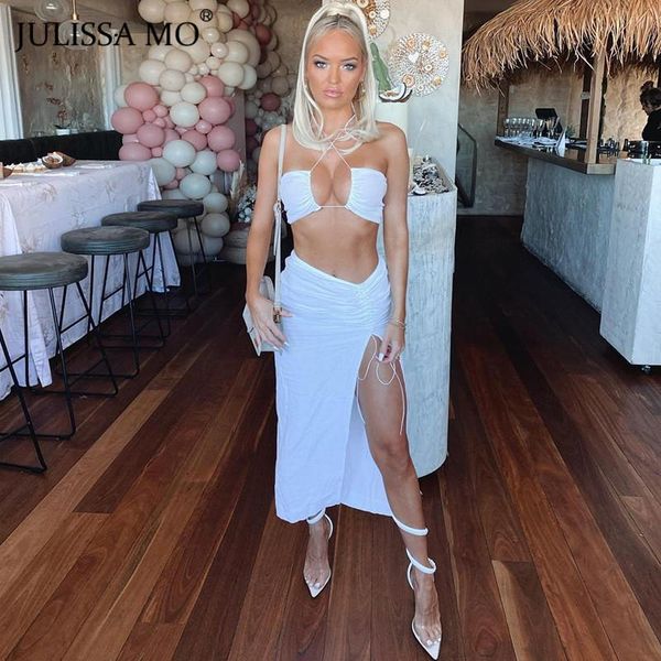 julissa mo spring elegant halter two piece women's dress 2021 high split long party dresses black streetwear slim vestidos casual, Black;gray
julissa mo spring elegant halter two piece women's dress 2021 high split long party dresses black streetwear slim vestidos casual, Black;gray