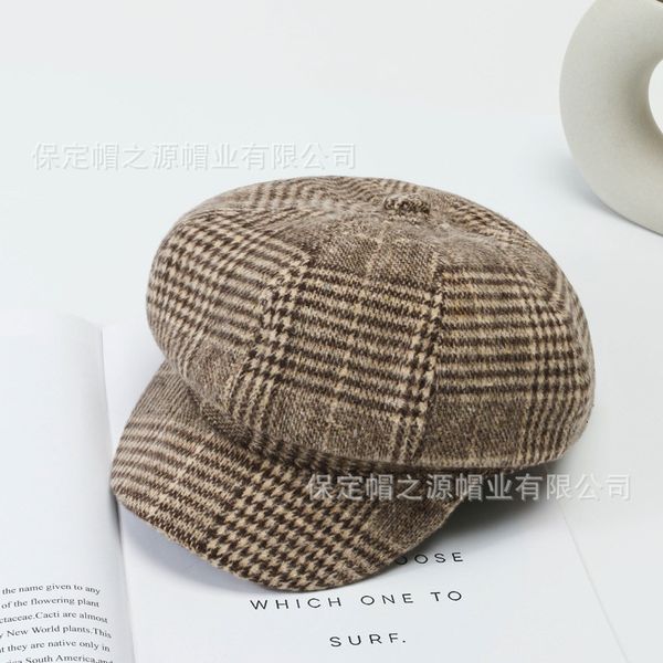 new autumn and winter check british style octagonal hat bailey women's fashion versatile korean cap, Blue;gray
new autumn and winter check british style octagonal hat bailey women's fashion versatile korean cap, Blue;gray