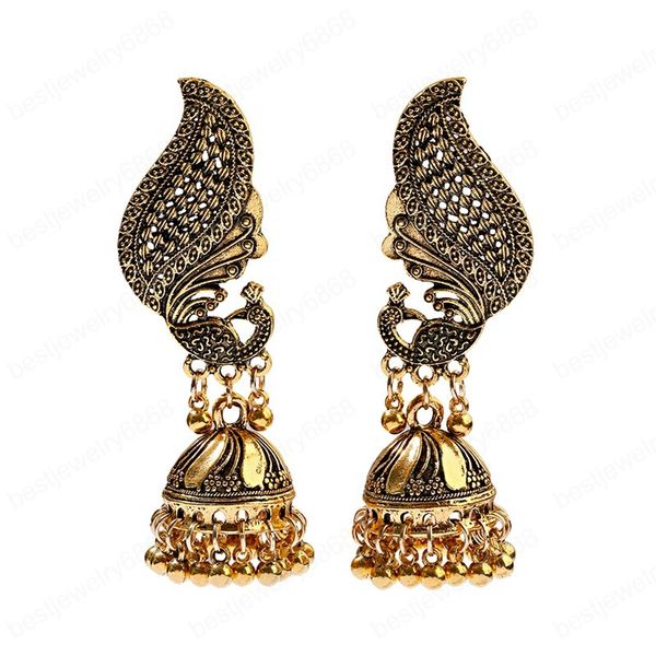 retro gold peacock oxidized dangle earrings jewelry for women ethnic afghan birdcage carved jhumka earring, Silver
retro gold peacock oxidized dangle earrings jewelry for women ethnic afghan birdcage carved jhumka earring, Silver