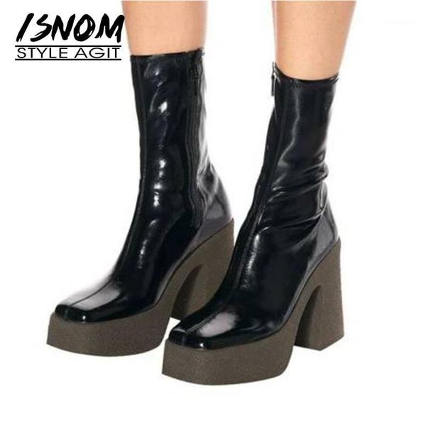 boots isnom women's pleated calf fashion zipper high platform thick heel woman bootie autumn winter 20211, Black
boots isnom women's pleated calf fashion zipper high platform thick heel woman bootie autumn winter 20211, Black