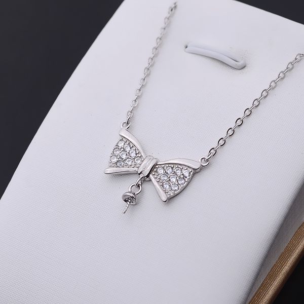 diy jewelry accessories s925 silver necklace women's multi zircon bow pendant pearl chain semi-finished 317
diy jewelry accessories s925 silver necklace women's multi zircon bow pendant pearl chain semi-finished 317