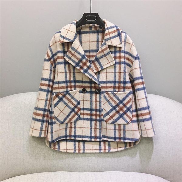 women's wool & blends ldkvgsu plaid woolen coat female autumn winter loose korean version of retro small thickened tweed s1101, Black
women's wool & blends ldkvgsu plaid woolen coat female autumn winter loose korean version of retro small thickened tweed s1101, Black
