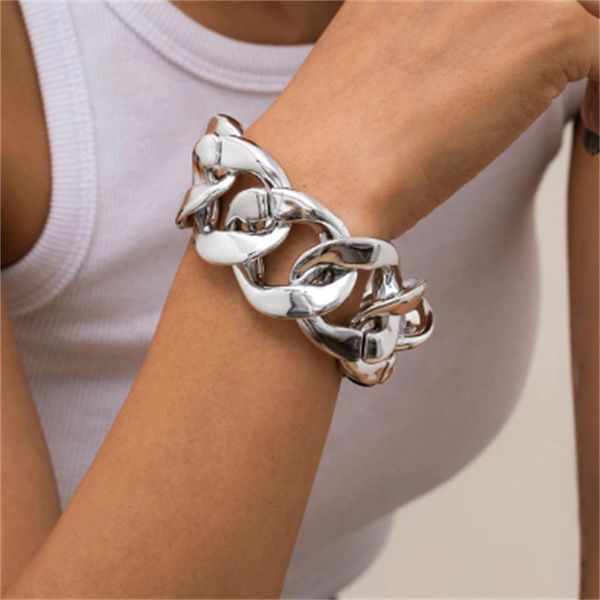 link, chain hip hop exaggerated thick link chains bracelet for women big wide bracelets fashion 2021 hand jewelry wholesale, Black
link, chain hip hop exaggerated thick link chains bracelet for women big wide bracelets fashion 2021 hand jewelry wholesale, Black