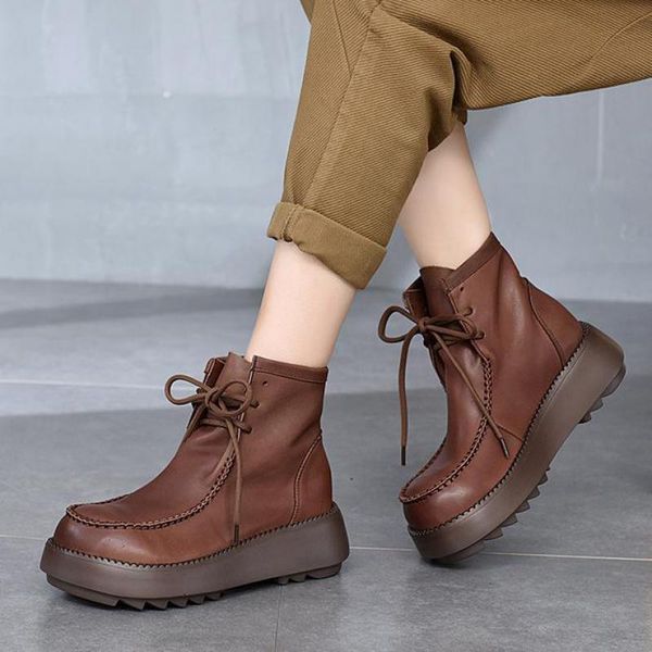 boots johnature genuine leather lace-up shoes women round toe 2021 autumn winter handmade leisure concise casual ankle, Black
boots johnature genuine leather lace-up shoes women round toe 2021 autumn winter handmade leisure concise casual ankle, Black