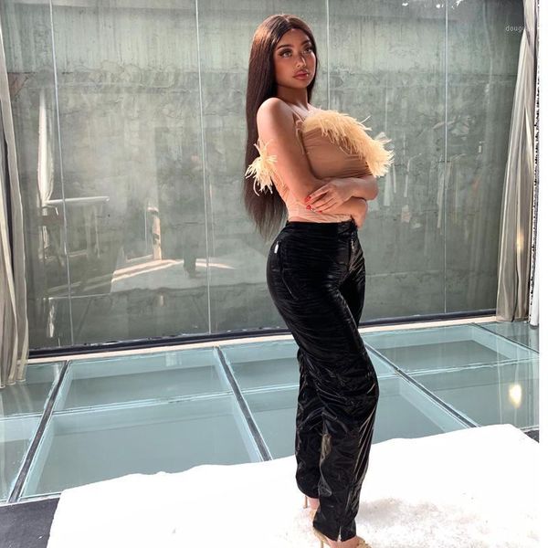 women's pants & capris 3 colors revolving tailoring multi-zip stitching high-waist casual trousers with reflective gloss texture, Black;white
women's pants & capris 3 colors revolving tailoring multi-zip stitching high-waist casual trousers with reflective gloss texture, Black;white