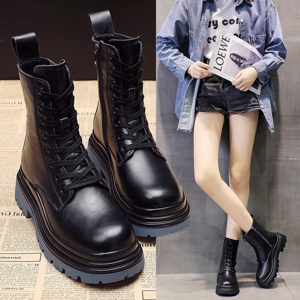 boots women's autumn 2021 british style retro thick heel fashion short women., Black
boots women's autumn 2021 british style retro thick heel fashion short women., Black