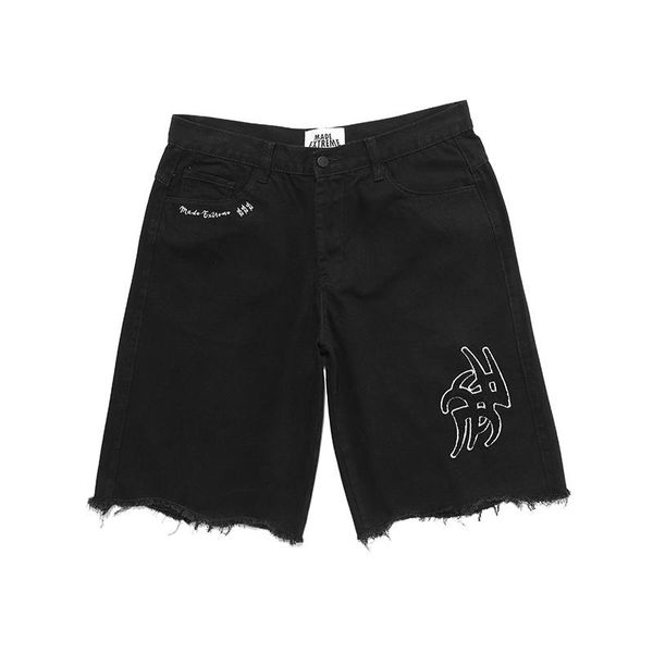 / men's wear 2021 summer tide embroidered letter shorts male's casual knee length pants edges bottoms 9y2346, White;black
/ men's wear 2021 summer tide embroidered letter shorts male's casual knee length pants edges bottoms 9y2346, White;black