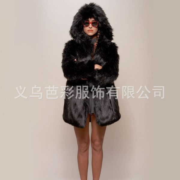 imitation fur coat new listed women's wear medium and long loose fluffy soft rabbit hair, Black
imitation fur coat new listed women's wear medium and long loose fluffy soft rabbit hair, Black