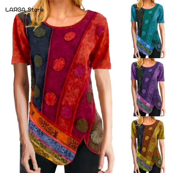 women's t-shirt plus size summer print irregular tshirt round neck causal vintage loose short sleeve female tee s-5xl, White
women's t-shirt plus size summer print irregular tshirt round neck causal vintage loose short sleeve female tee s-5xl, White