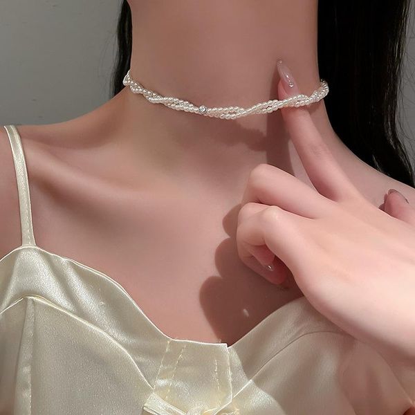 chokers double layers spiral simulated pearl chain choker necklace for women collier femme rhinestone wedding bridal jewelry party gifts, Golden;silver
chokers double layers spiral simulated pearl chain choker necklace for women collier femme rhinestone wedding bridal jewelry party gifts, Golden;silver