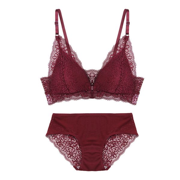 bra set qianzi wanli french triangle cup underwear suit women lace gathered without steel ring thin, Red;black
bra set qianzi wanli french triangle cup underwear suit women lace gathered without steel ring thin, Red;black