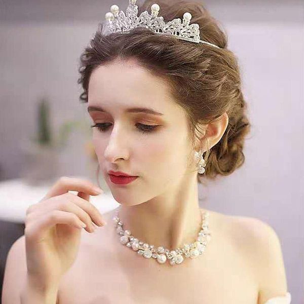 earrings & necklace jewelry sets pearls korean earring choker set for women girl wedding party gift fashion bride pearl, Silver
earrings & necklace jewelry sets pearls korean earring choker set for women girl wedding party gift fashion bride pearl, Silver
