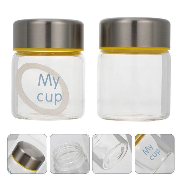 storage bottles & jars 2pcs honey containing pickles with lid (random pattern)
