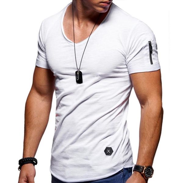 men's t-shirts zipper short sleeve tshirt men tees v neck slim fit t-shirt male casual summer camisetas plus size s-5xl, White;black
men's t-shirts zipper short sleeve tshirt men tees v neck slim fit t-shirt male casual summer camisetas plus size s-5xl, White;black