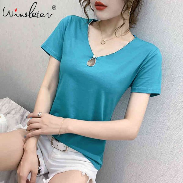 women's t-shirt summer korean clothes t-shirt chic hollow out diamonds cotton women ropa mujer short sleeve bottoming sh, White
women's t-shirt summer korean clothes t-shirt chic hollow out diamonds cotton women ropa mujer short sleeve bottoming sh, White