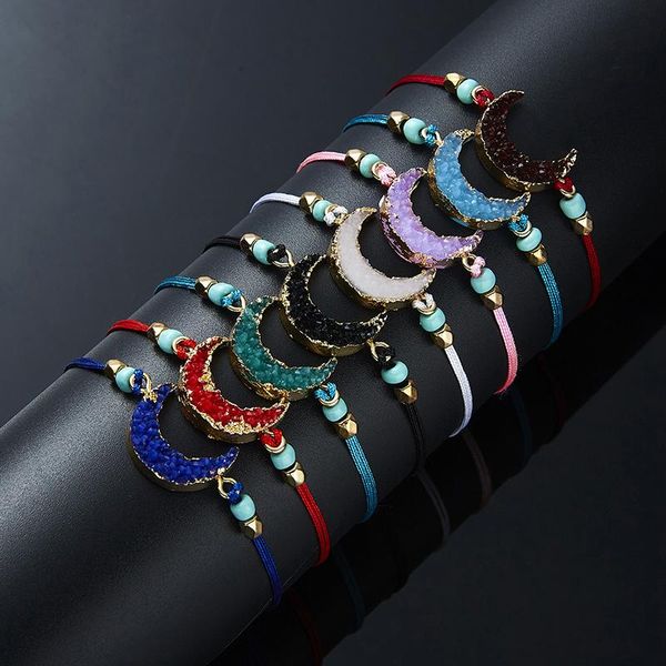 charm bracelets make a wish card resin natural stone woven crescent moon lucky red string femme fashion jewelry gift, Golden;silver
charm bracelets make a wish card resin natural stone woven crescent moon lucky red string femme fashion jewelry gift, Golden;silver