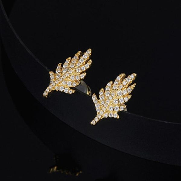 stud s925 sterling silver zircon golden feather earrings small fresh and wild fashion monaco jewelry personality, Golden;silver
stud s925 sterling silver zircon golden feather earrings small fresh and wild fashion monaco jewelry personality, Golden;silver