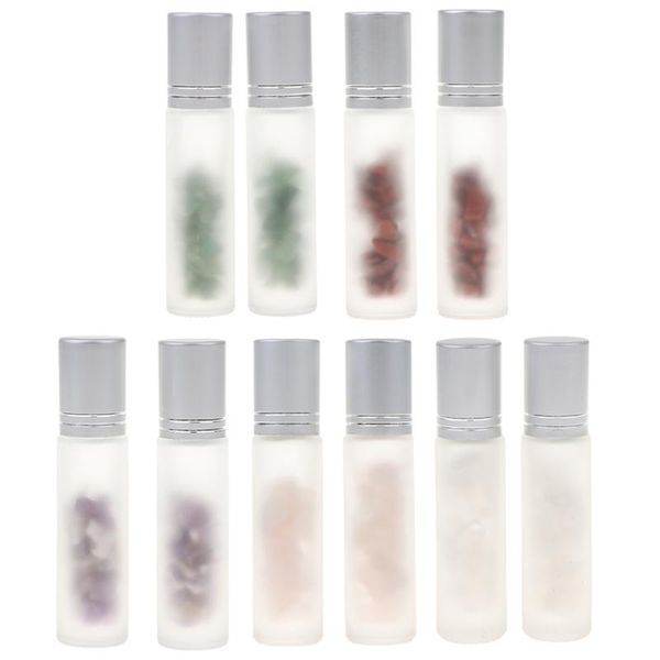 storage bottles & jars 2pcs gemstone essential oil roller bottles, natural crystals stones inside | balls - frosted glass
storage bottles & jars 2pcs gemstone essential oil roller bottles, natural crystals stones inside | balls - frosted glass