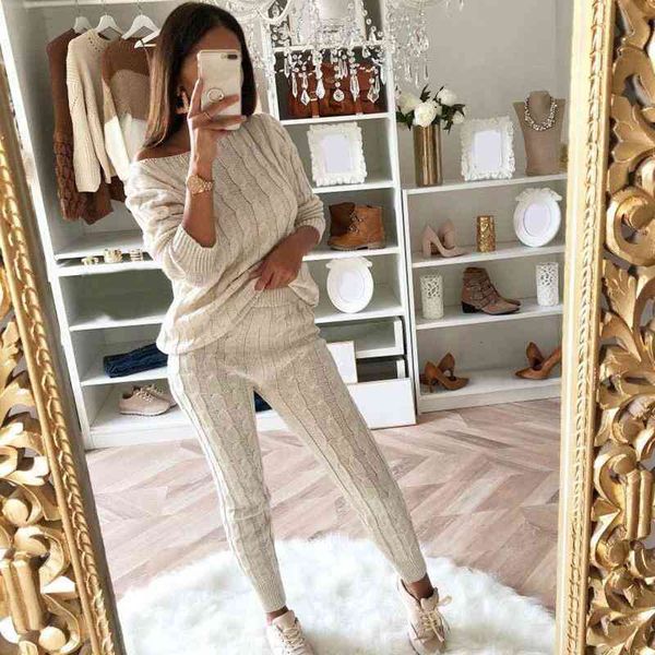 two piece dress autumn winter women knitted set sweater pants cable knit twisted one shoulder long sleeve casual suits plus size 2mlk, White
two piece dress autumn winter women knitted set sweater pants cable knit twisted one shoulder long sleeve casual suits plus size 2mlk, White