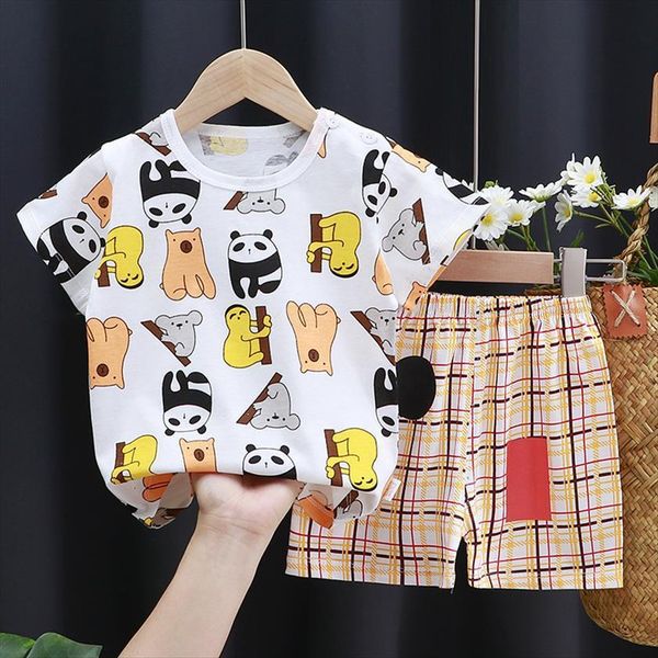cotton childrens summer suit 2 piece set tide kid fashion children short sleeved t shirt for boys and girls, White
cotton childrens summer suit 2 piece set tide kid fashion children short sleeved t shirt for boys and girls, White