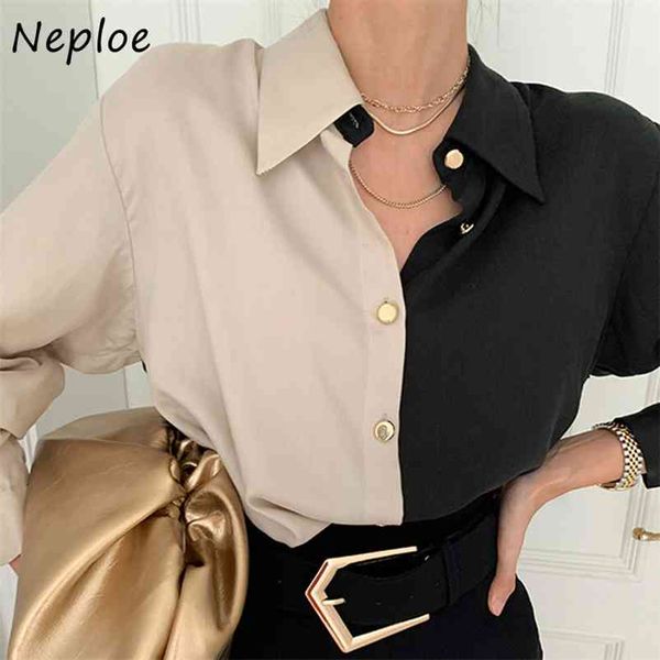korean hit color patchwork work style ol blouse women turn down collar long sleeve single breast blusas loose shirt 210422, White
korean hit color patchwork work style ol blouse women turn down collar long sleeve single breast blusas loose shirt 210422, White