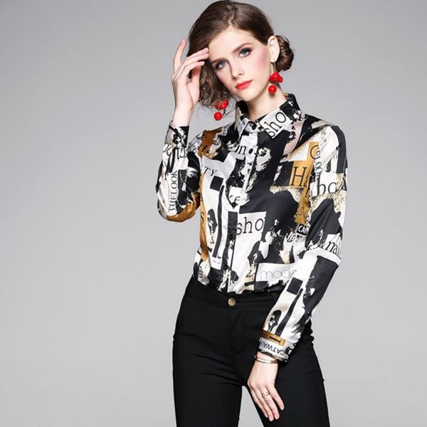 women's blouses & shirts vintage simple women shirt chiffon single breasted print blouse female loose work office blusas k5169, White
women's blouses & shirts vintage simple women shirt chiffon single breasted print blouse female loose work office blusas k5169, White