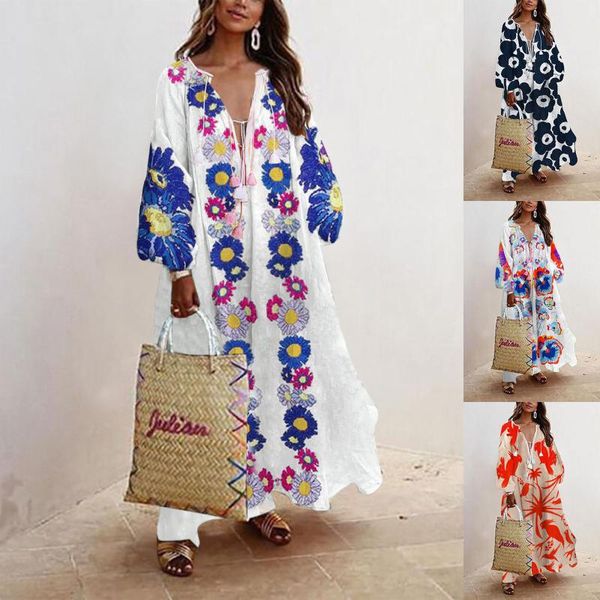 casual dresses boho long dress women autumn floral print loose beach evening party dresse sundress fashion female vestidos, Black;gray
casual dresses boho long dress women autumn floral print loose beach evening party dresse sundress fashion female vestidos, Black;gray