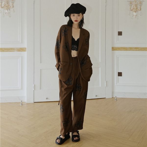 women's suits & blazers brown women jackets spring autumn casual floral print loose korean coat fall fashion j1dq, White;black
women's suits & blazers brown women jackets spring autumn casual floral print loose korean coat fall fashion j1dq, White;black