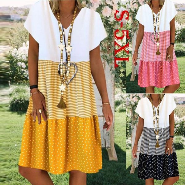 casual dresses summer ladies dress fashion patchwork soft v-neck women's clothing knee-length comfortable stripe dot women, Black;gray
casual dresses summer ladies dress fashion patchwork soft v-neck women's clothing knee-length comfortable stripe dot women, Black;gray