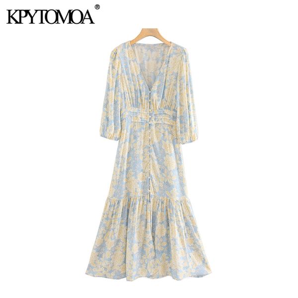 kpytomoa women 2021 elegant fashion floral print ruffled midi dress vintage v neck three quarter sleeve female dresses vestidos, Black;gray
kpytomoa women 2021 elegant fashion floral print ruffled midi dress vintage v neck three quarter sleeve female dresses vestidos, Black;gray