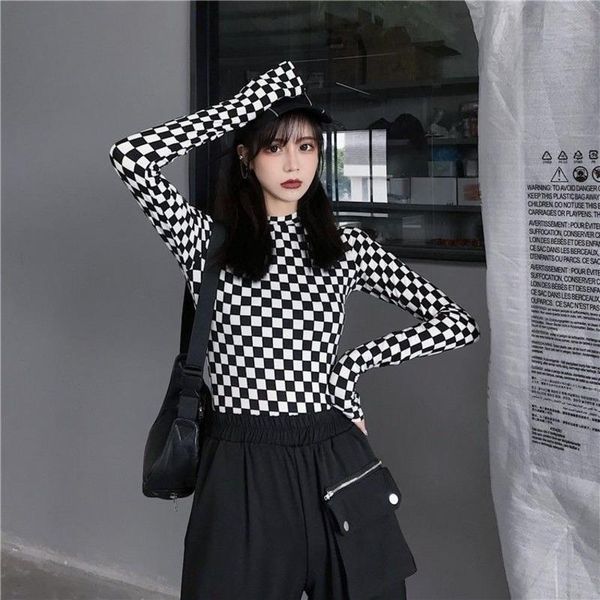 women's t-shirt long sleeve spring and autumn korean version ins retro black white plaid tshirt women slim bottom t shirt
women's t-shirt long sleeve spring and autumn korean version ins retro black white plaid tshirt women slim bottom t shirt
