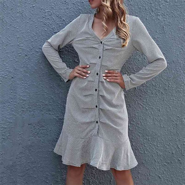 autumn vintage plaid slim dress for women high waist casual ruffles vestido long sleeve midi dresses 210508, Black;gray
autumn vintage plaid slim dress for women high waist casual ruffles vestido long sleeve midi dresses 210508, Black;gray