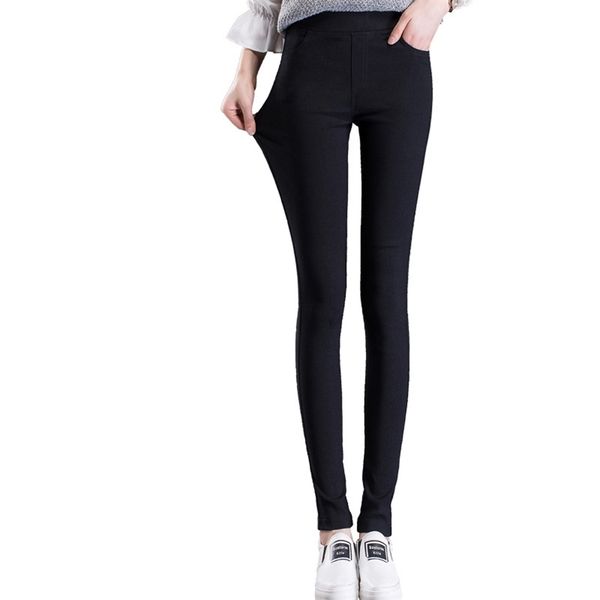 spring new fashion women pencil pants casual elastic waist skinny trousers plus size black white stretch pants 210426
spring new fashion women pencil pants casual elastic waist skinny trousers plus size black white stretch pants 210426