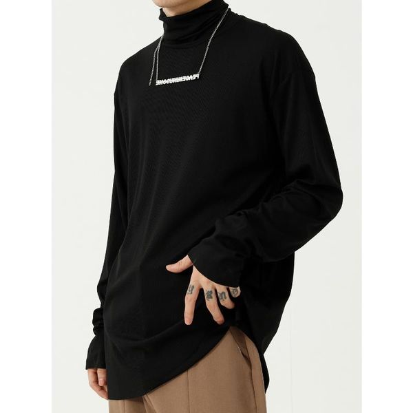 men's t-shirts 2021 autumn men turtleneck long sleeve loose bottom t-shirt man women couple streetwear hip hop tees tshirts, White;black
men's t-shirts 2021 autumn men turtleneck long sleeve loose bottom t-shirt man women couple streetwear hip hop tees tshirts, White;black