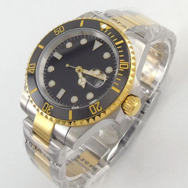 wristwatches 40mm black sterile dial sapphire glass date yellow gold plated steel bracelet genuine nh35 miyota 8215 movement men's watc, Slivery;brown
wristwatches 40mm black sterile dial sapphire glass date yellow gold plated steel bracelet genuine nh35 miyota 8215 movement men's watc, Slivery;brown