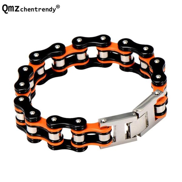 link, chain 22cm*17mm stainless steel blue orange colors motor link big jewelry huge heavy motorcycle biker bracelet for men bangle, Black
link, chain 22cm*17mm stainless steel blue orange colors motor link big jewelry huge heavy motorcycle biker bracelet for men bangle, Black