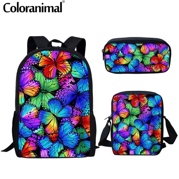 backpack coloranimal colorful butterflies 3d printed girls school bag large capacity for teenage kid 3set children book bolsa
backpack coloranimal colorful butterflies 3d printed girls school bag large capacity for teenage kid 3set children book bolsa
